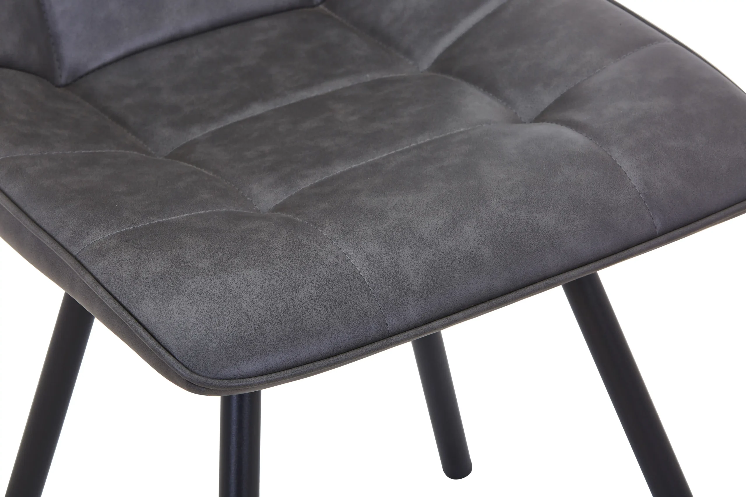 Alnwick Leather Effect Grey Dining Chair - Image 6