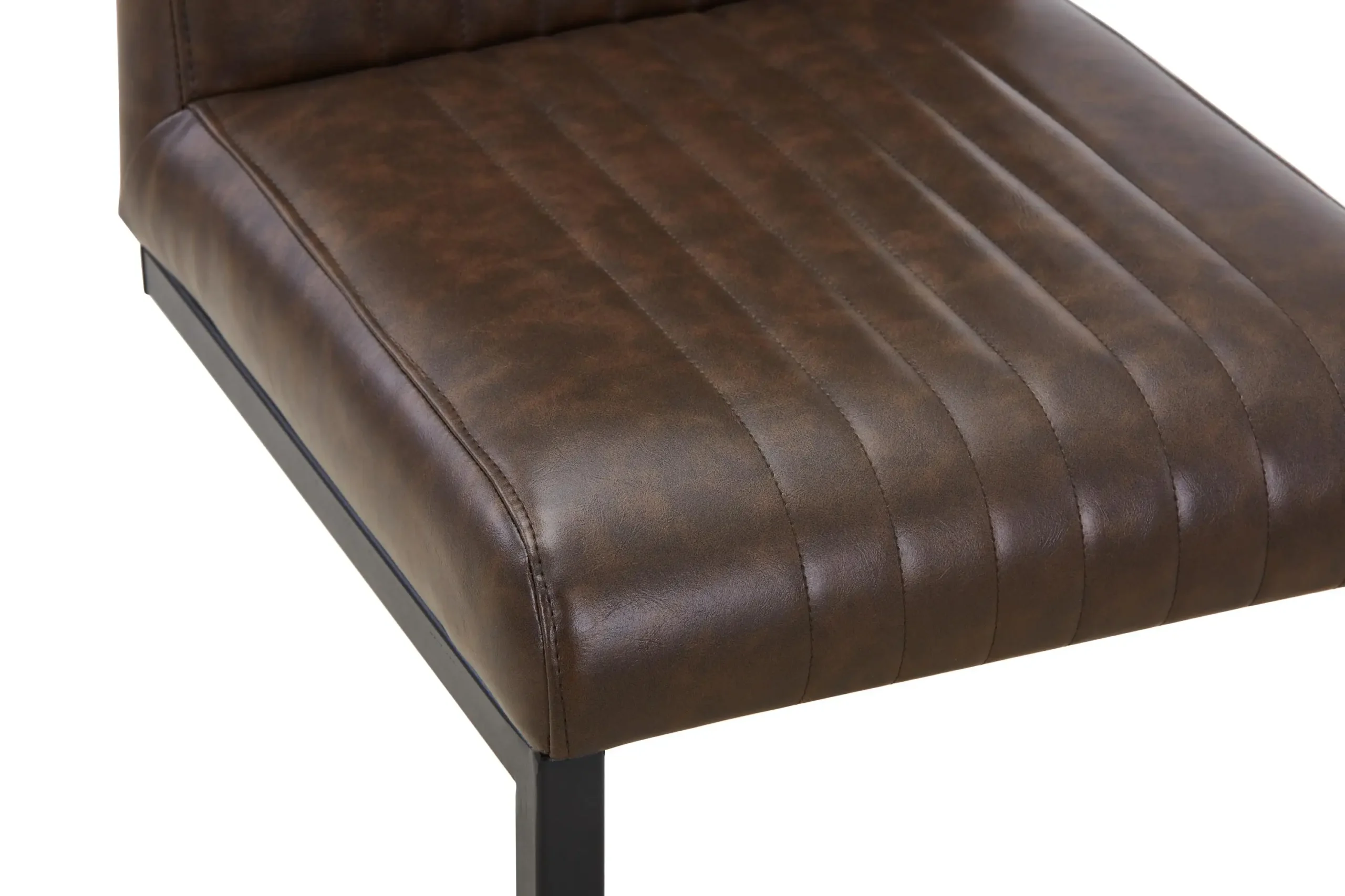Ludlow Leather Effect Brown Bar Stool - Image 6