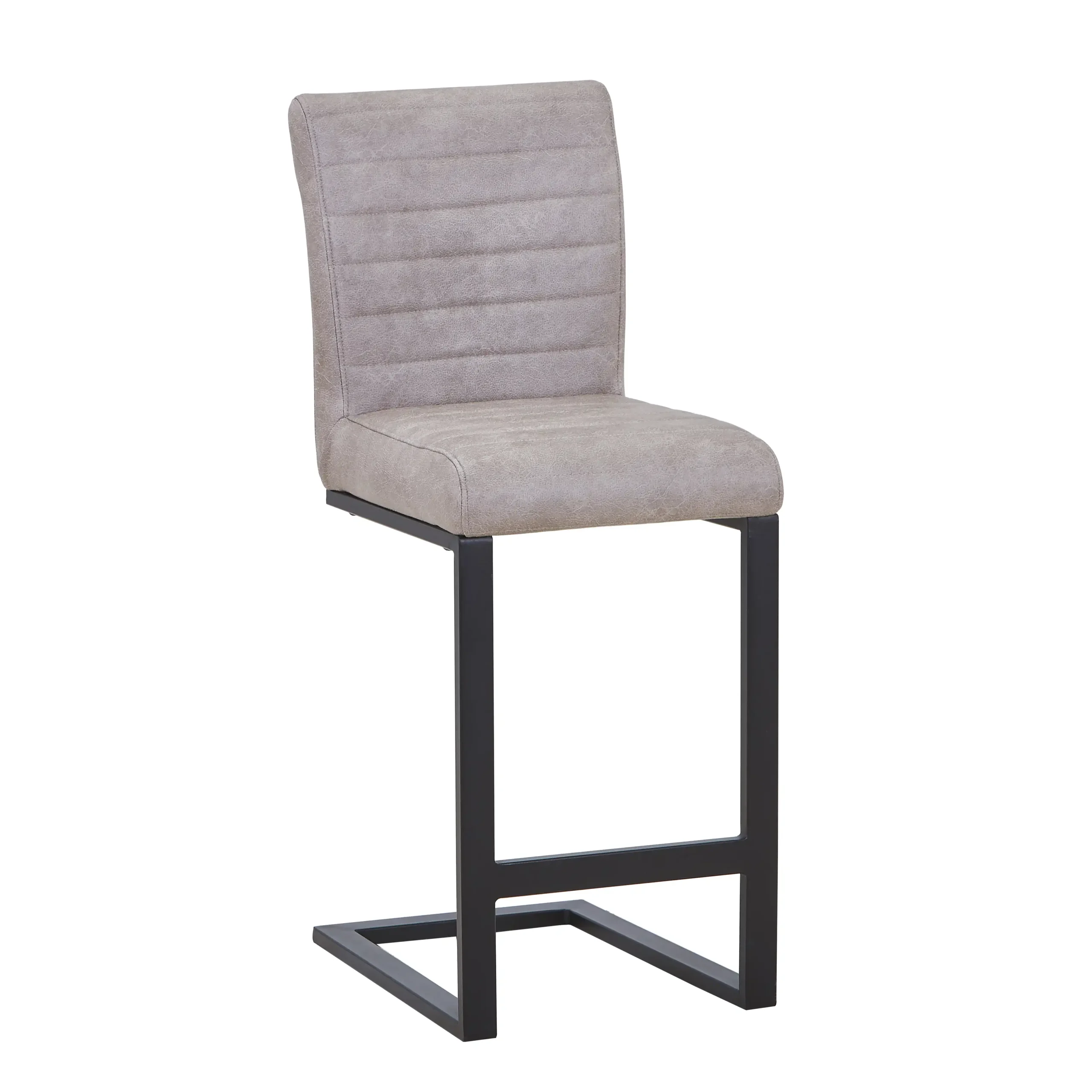 Belvoir Leather Effect Stone Grey Bar Stool