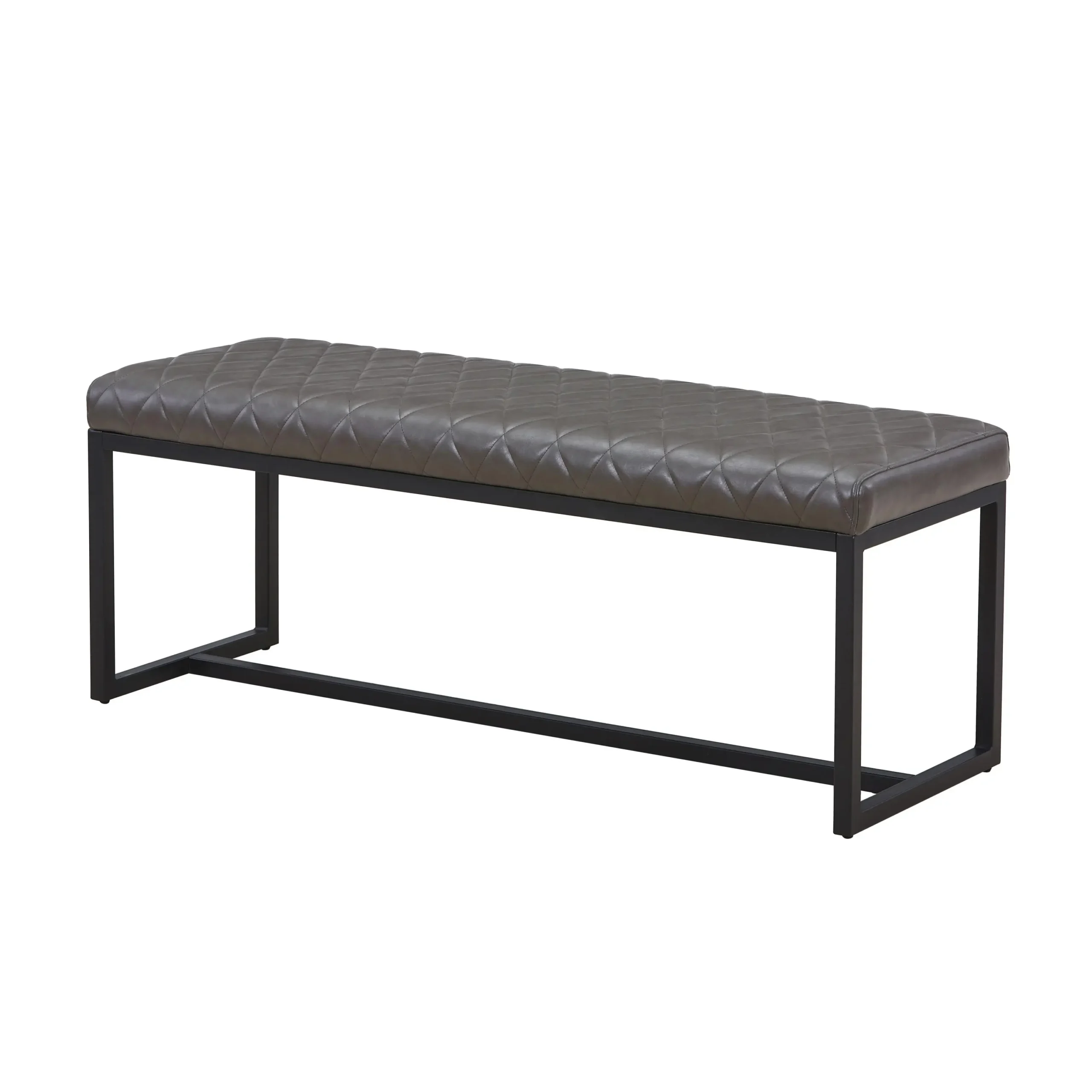 Warwick Leather Effect Grey Bench