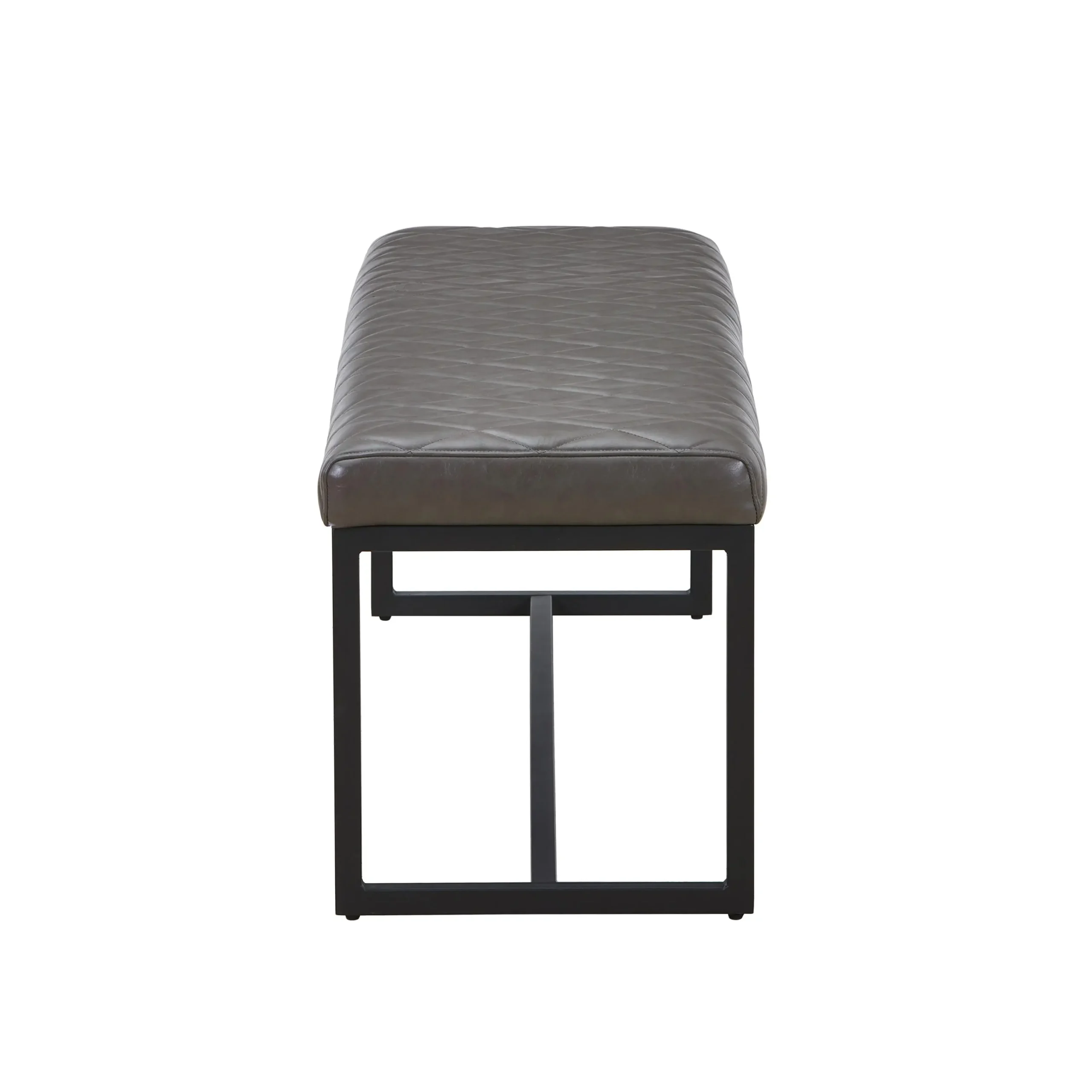 Warwick Leather Effect Grey Bench - Image 3