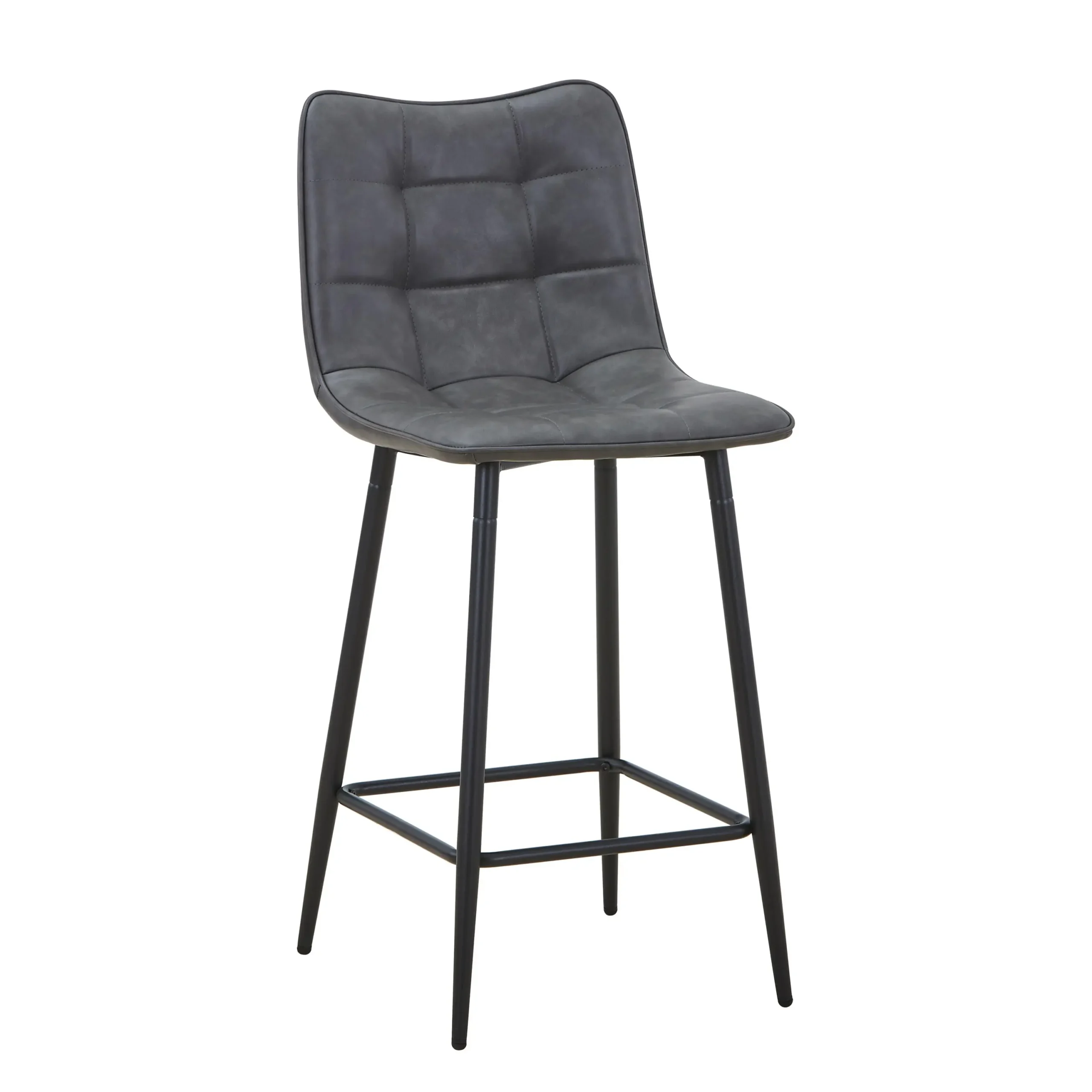 Alnwick Leather Effect Grey Bar Stool