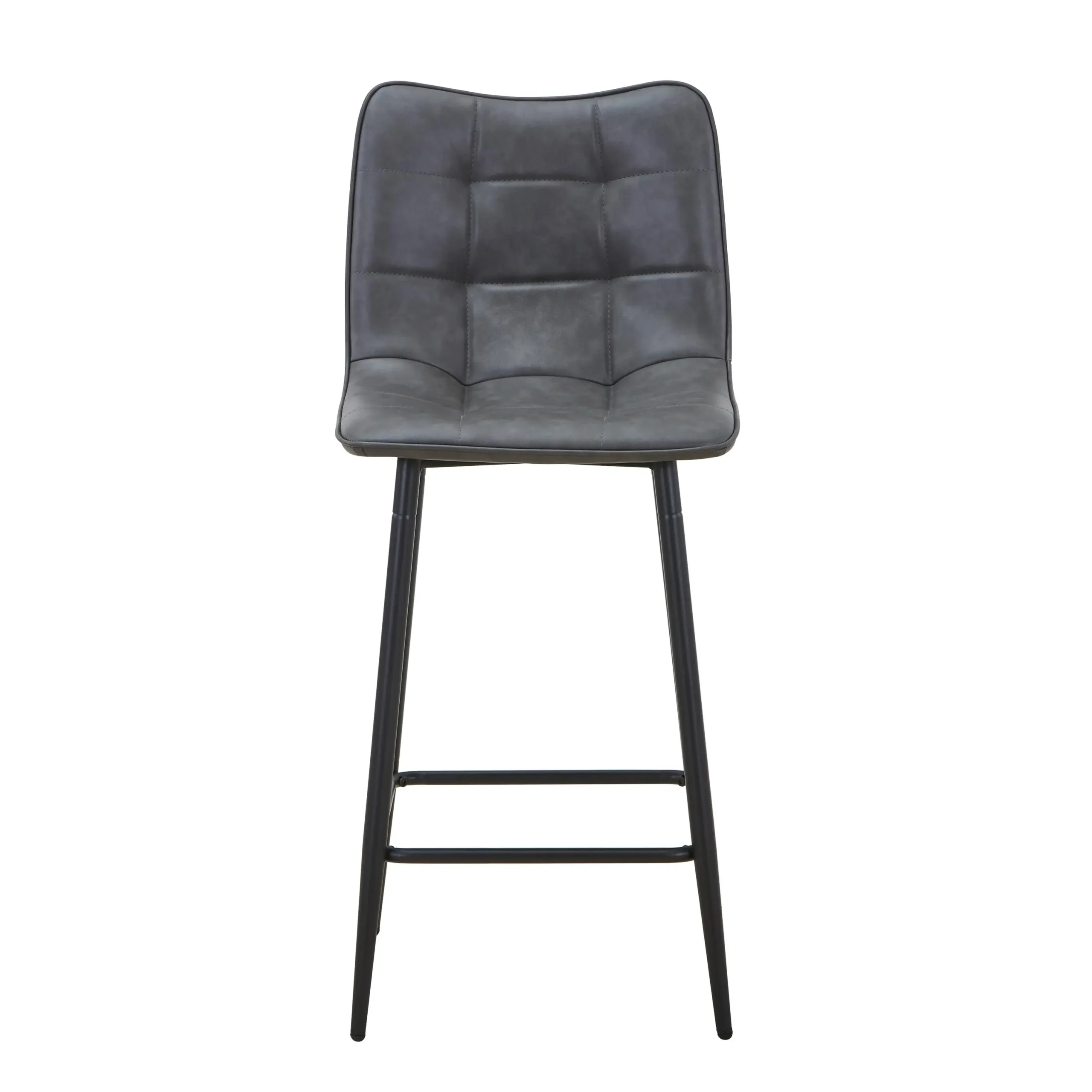 Alnwick Leather Effect Grey Bar Stool - Image 2
