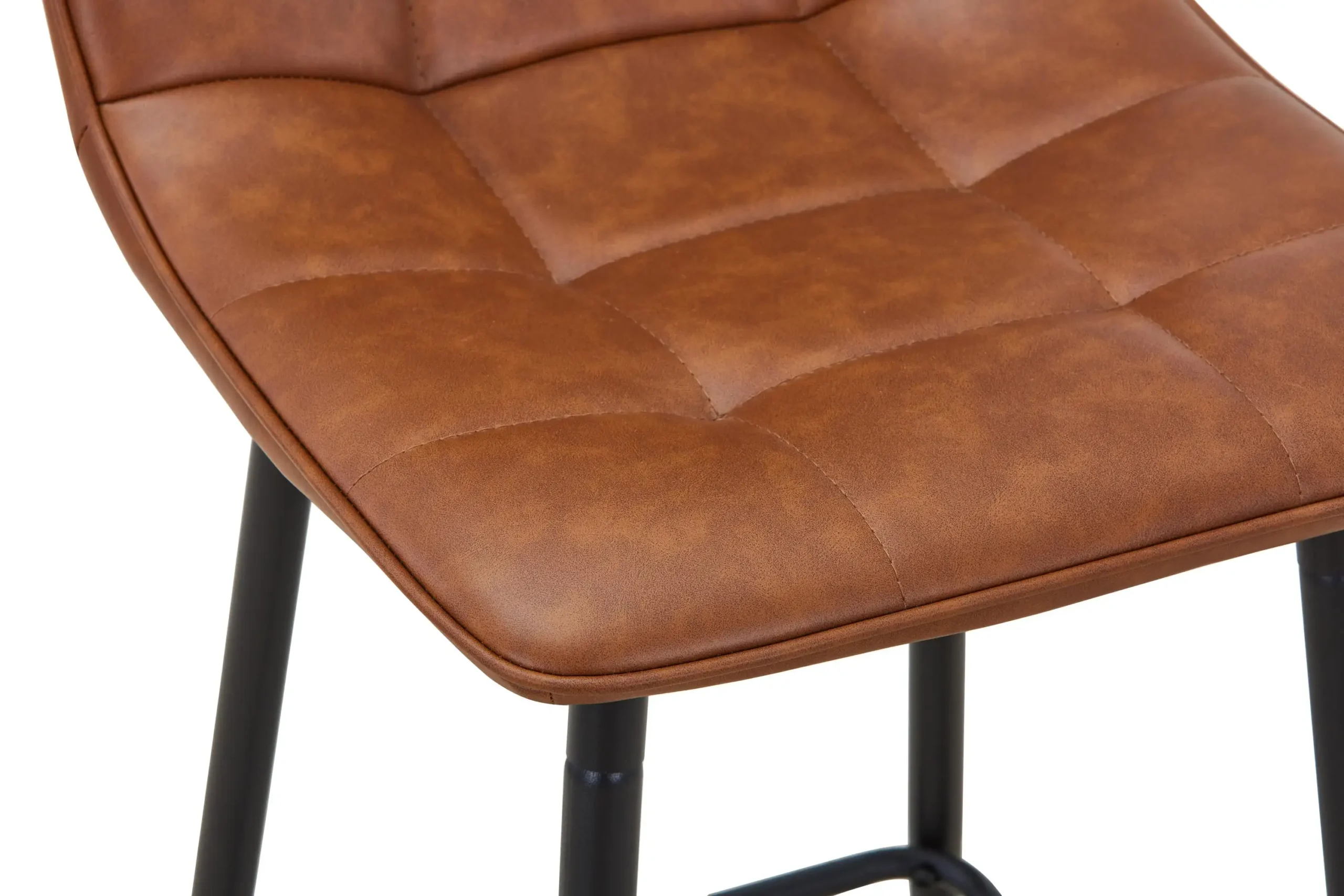 Alnwick Leather Effect Tuscan Tan Bar Stool - Image 6