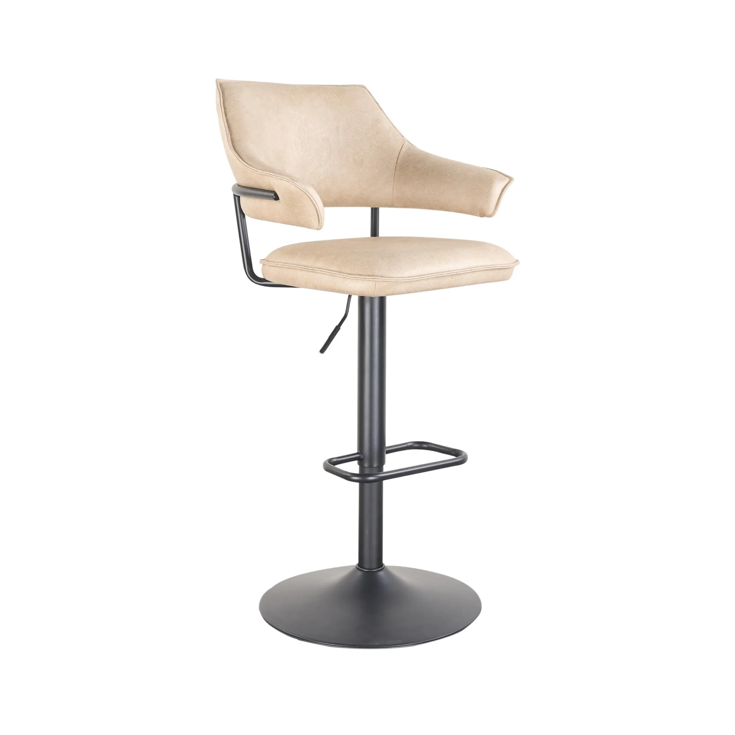Geneva Leather Effect Cafe Latte Bar Stool