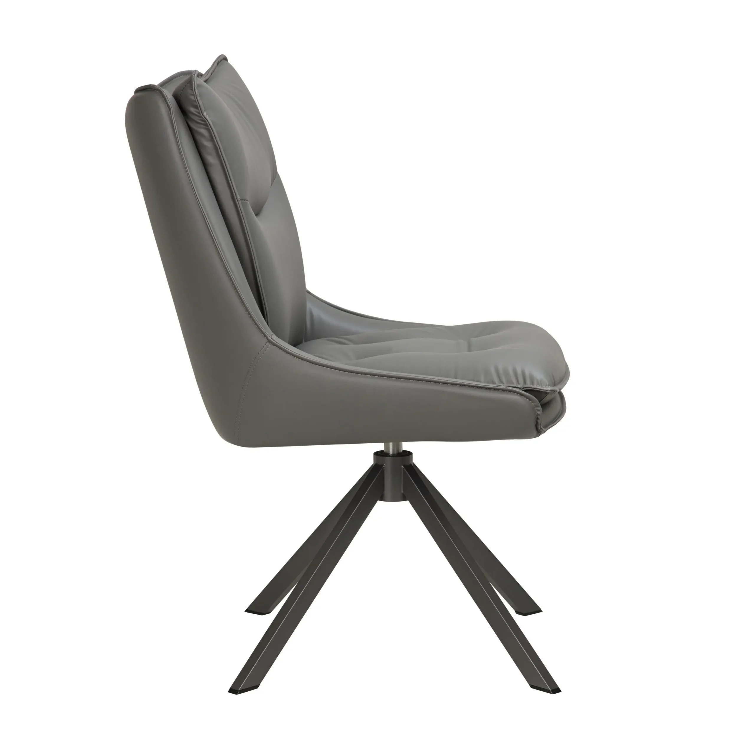 Vogue Leather Effect Grey Dining Chair - Image 3