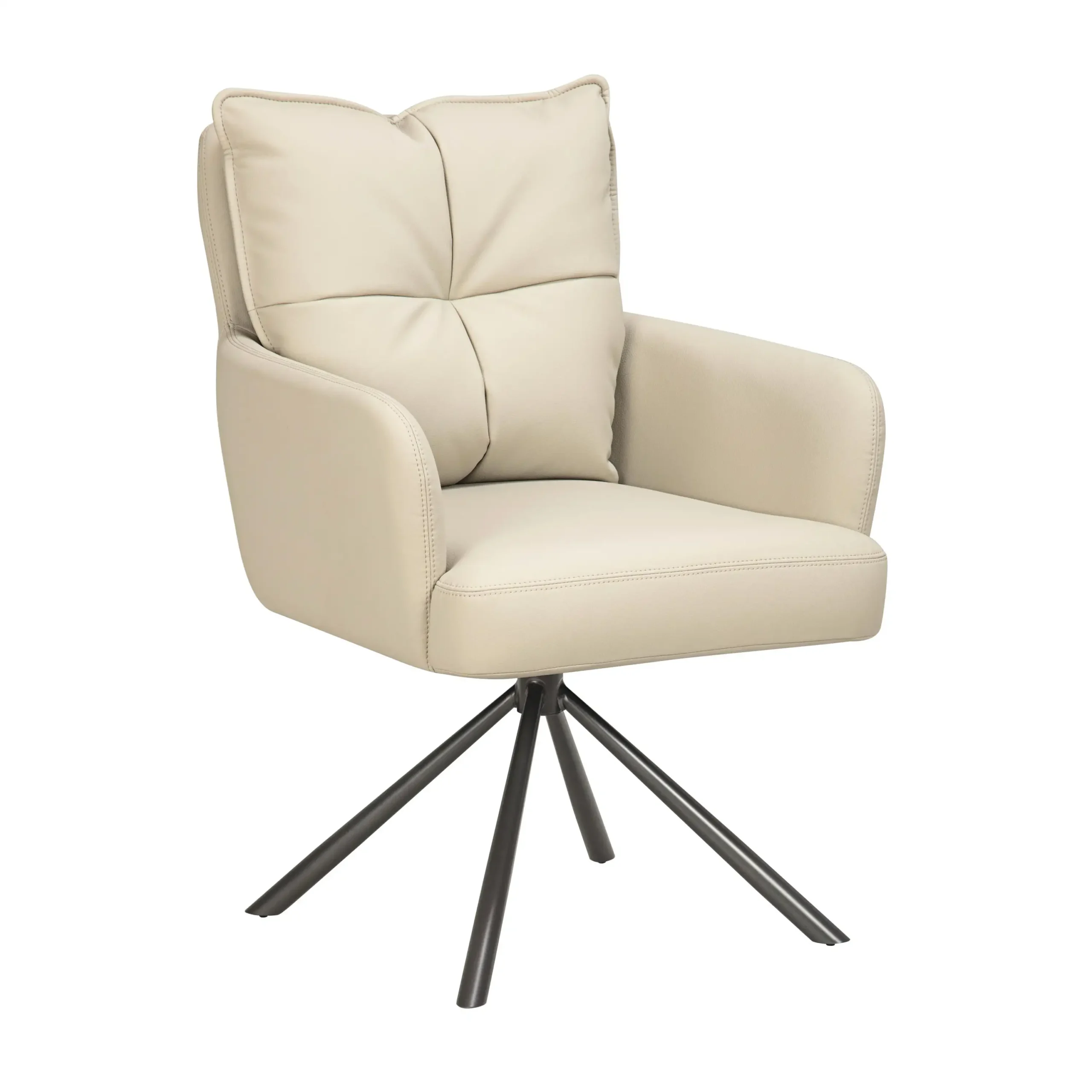 Luxe Leather Effect Latte Dining Chair