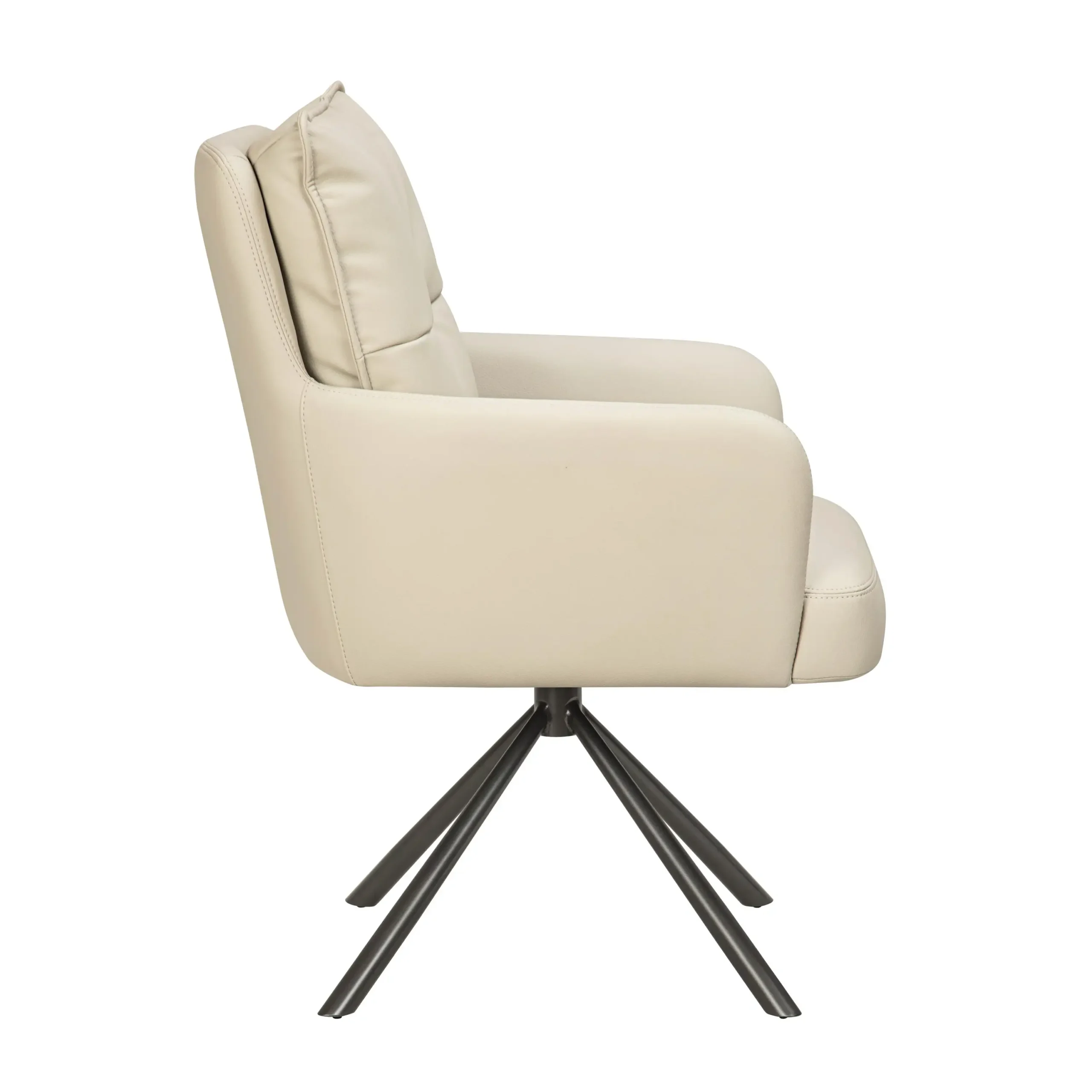 Luxe Leather Effect Latte Dining Chair - Image 3