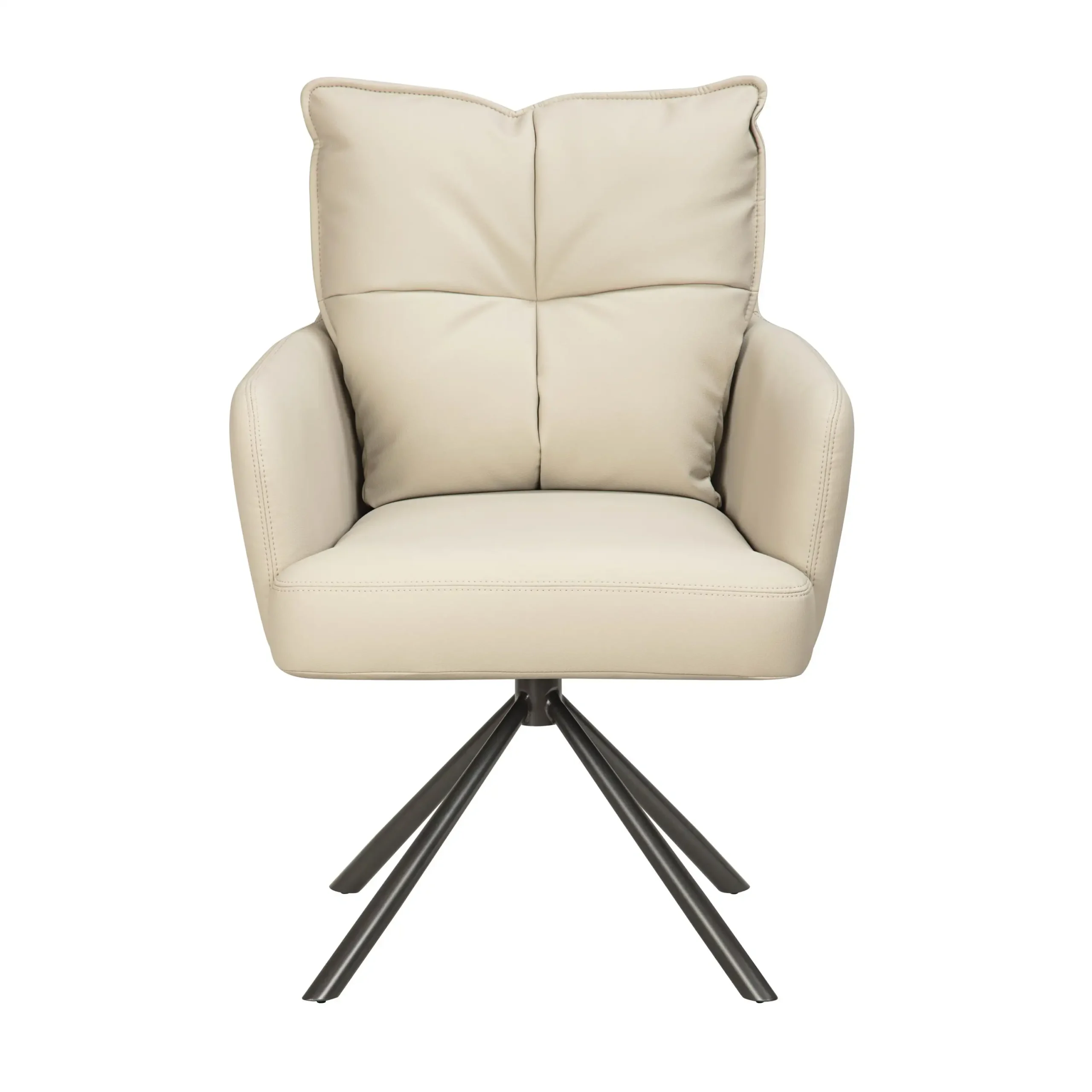 Luxe Leather Effect Latte Dining Chair - Image 4