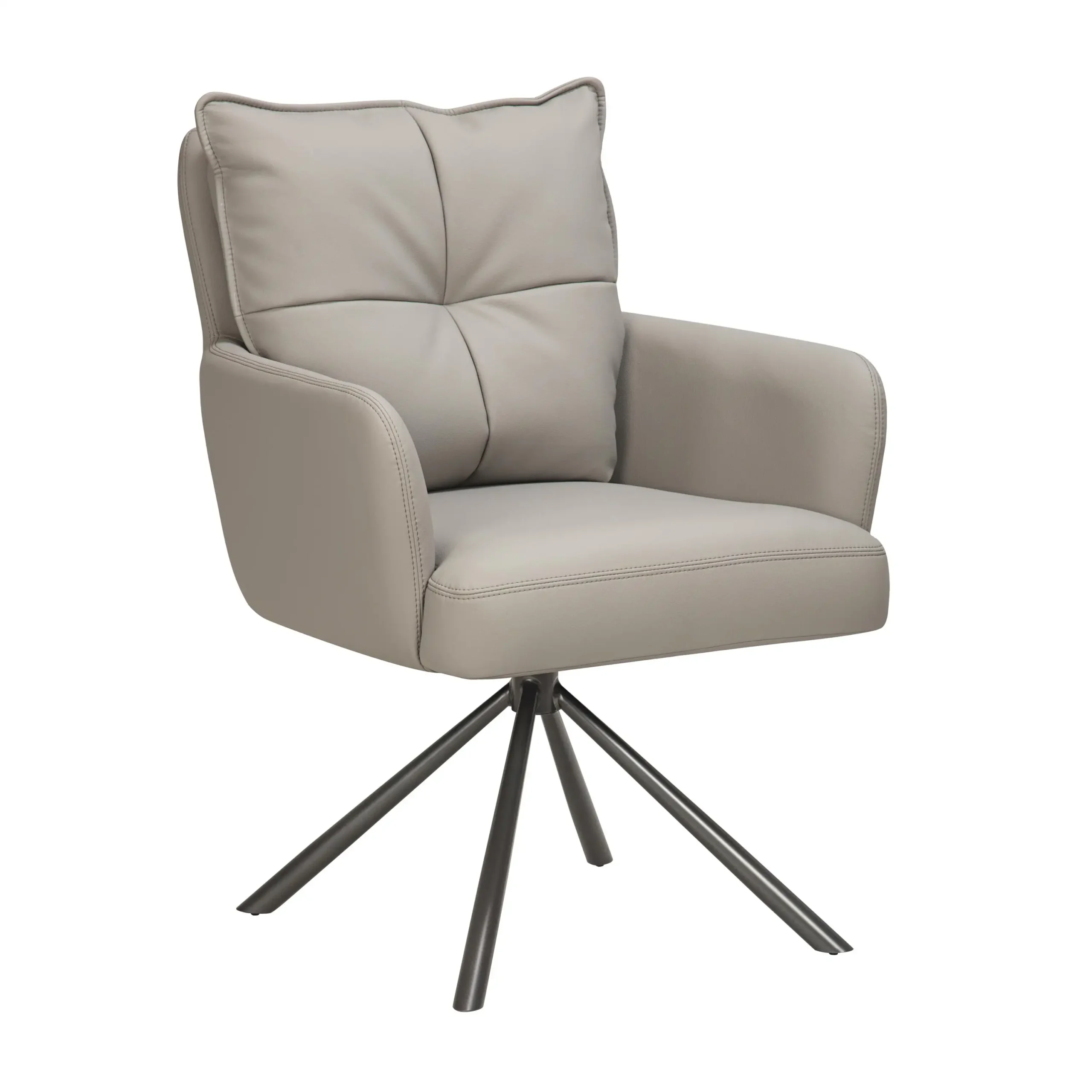 Luxe Leather Effect Taupe Dining Chair