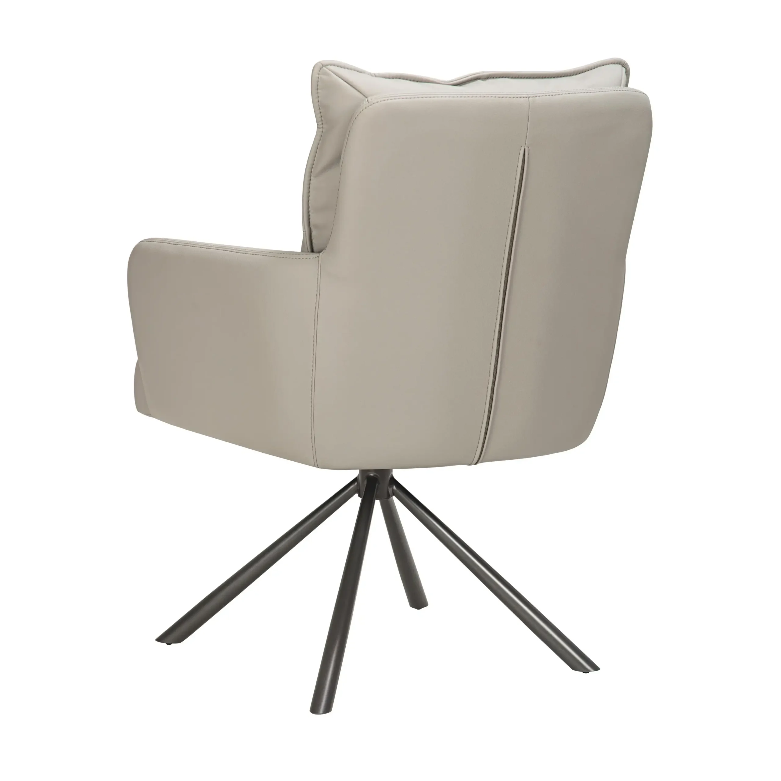 Luxe Leather Effect Taupe Dining Chair - Image 2