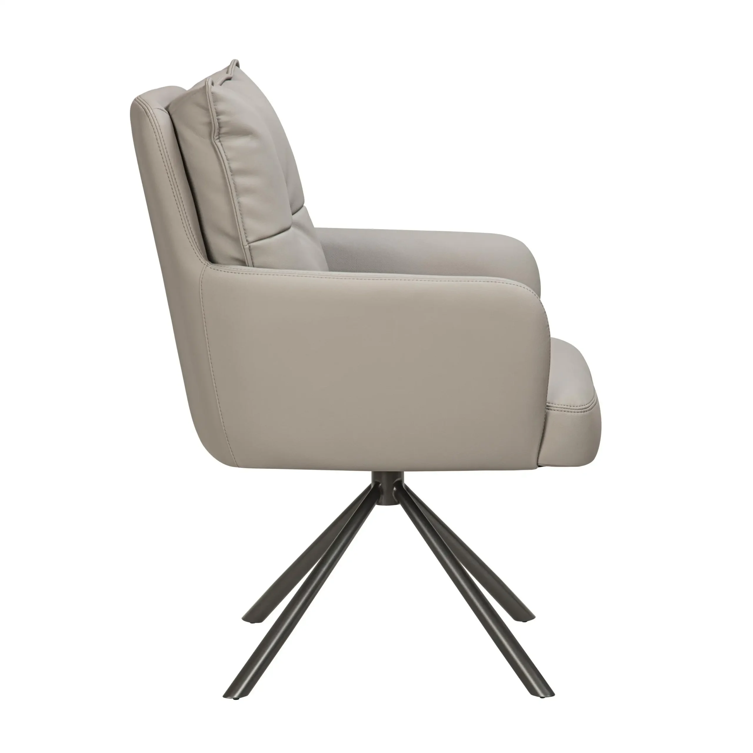 Luxe Leather Effect Taupe Dining Chair - Image 3