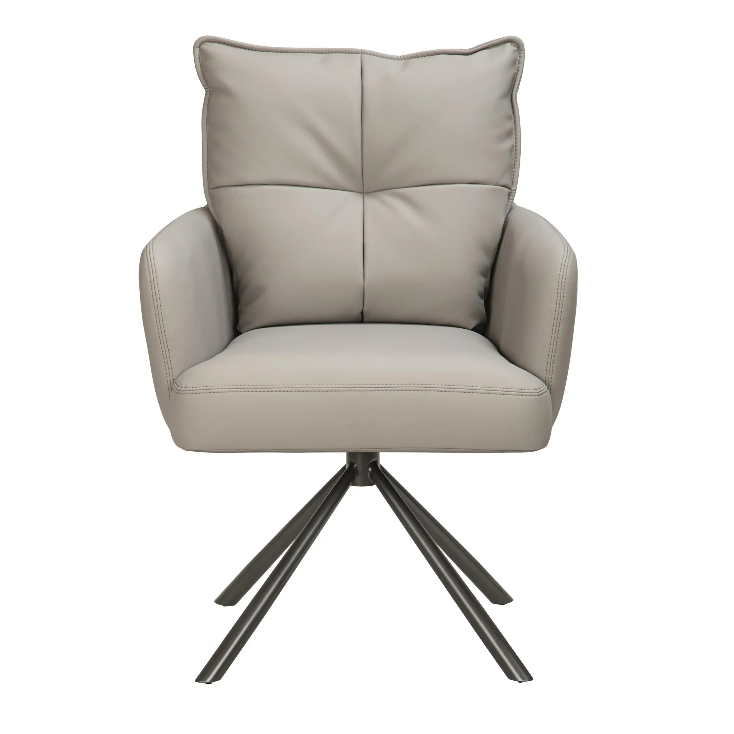 Luxe Leather Effect Taupe Dining Chair - Image 4