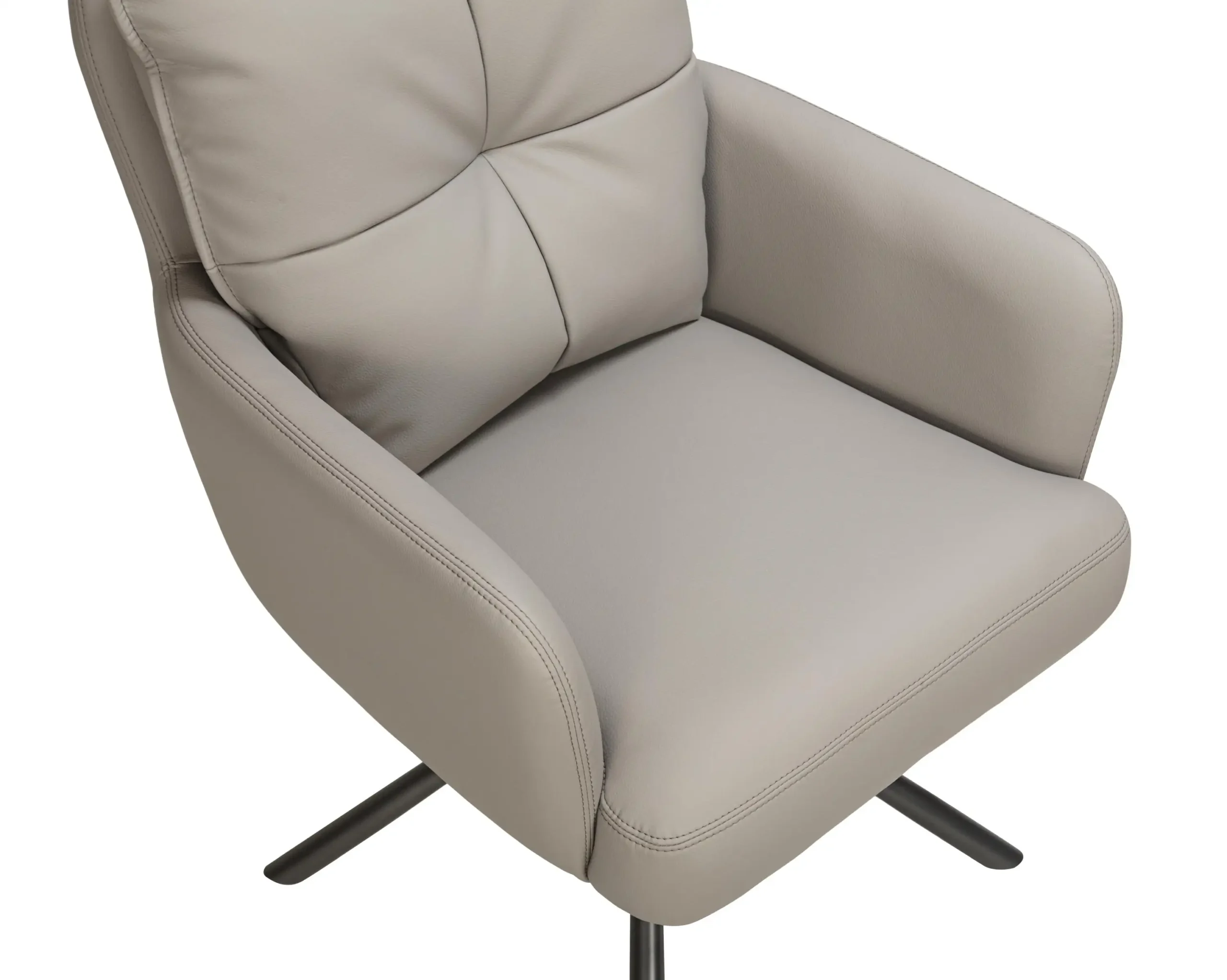 Luxe Leather Effect Taupe Dining Chair - Image 5