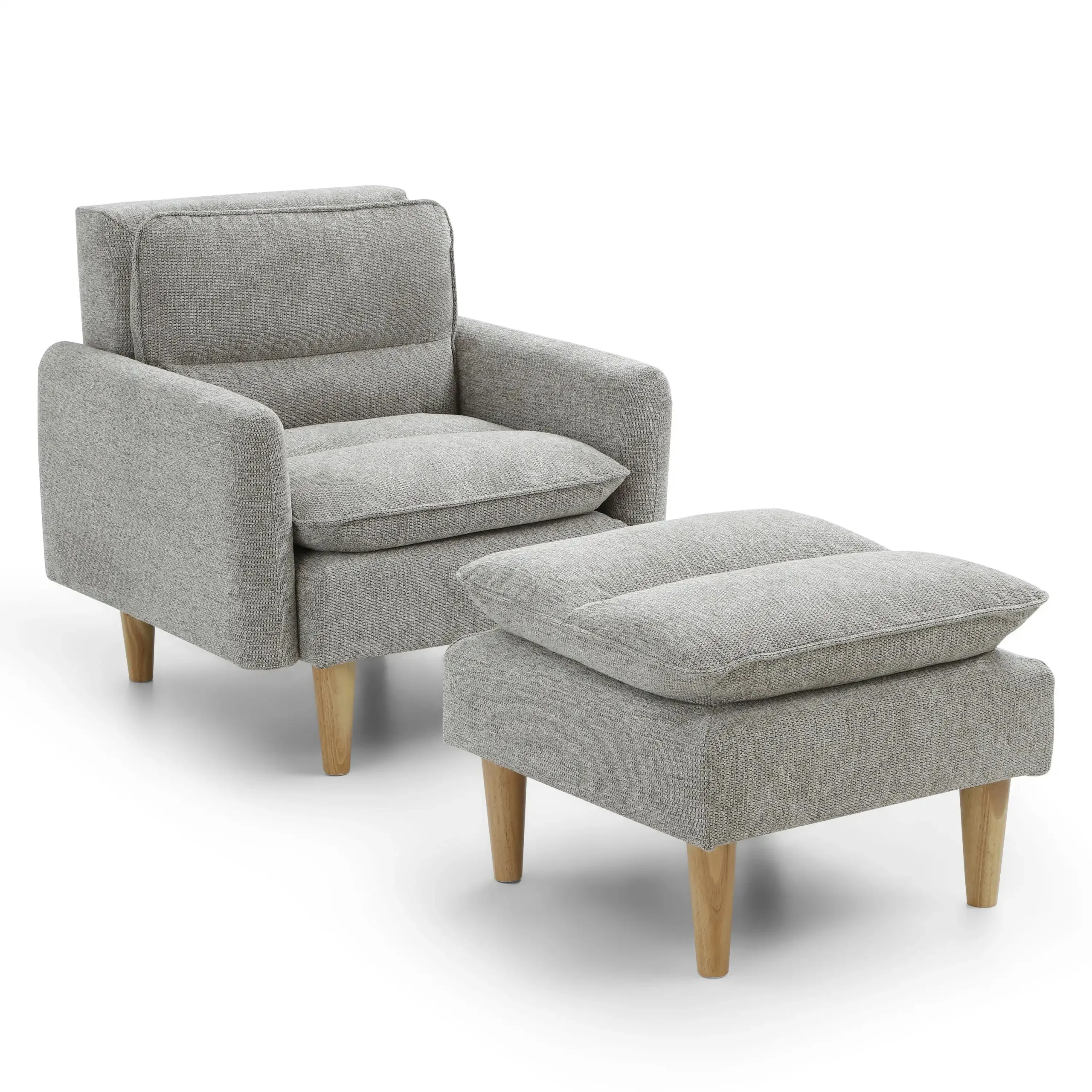 Cosy Rest Chenille Effect Natural Armchair - Image 2