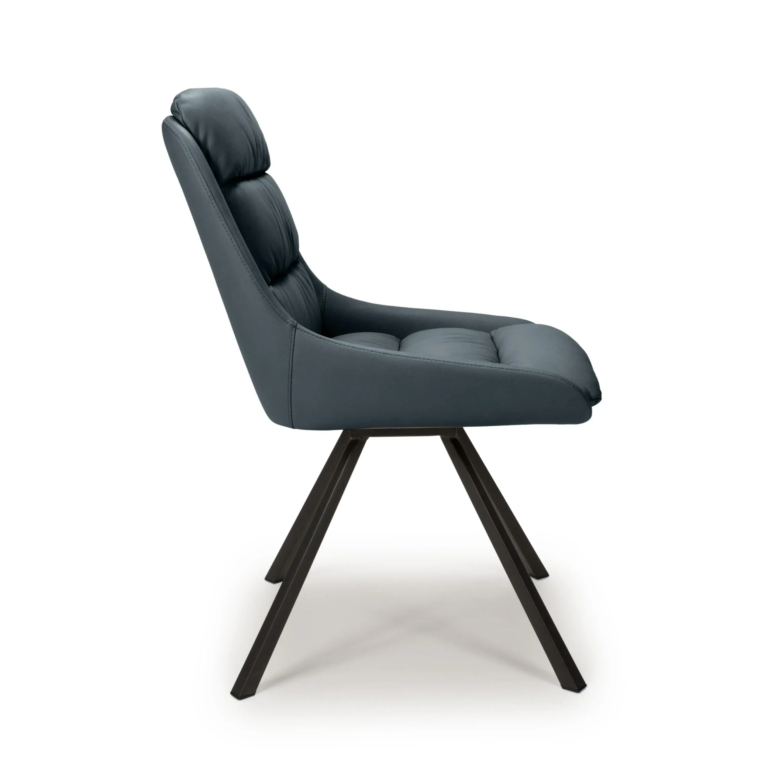 Arnhem Leather Effect Midnight Blue Dining Chair - Image 3