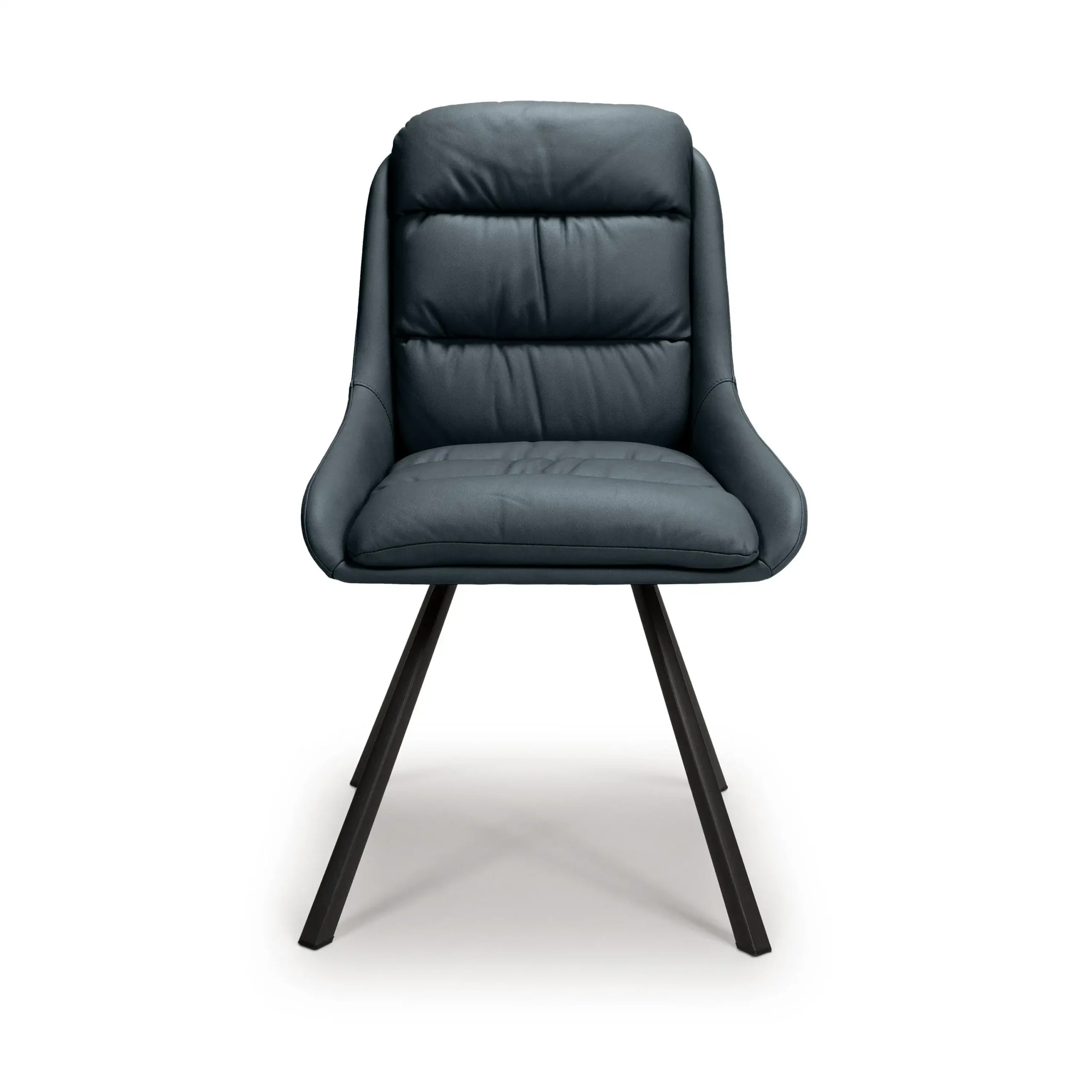 Arnhem Leather Effect Midnight Blue Dining Chair - Image 4