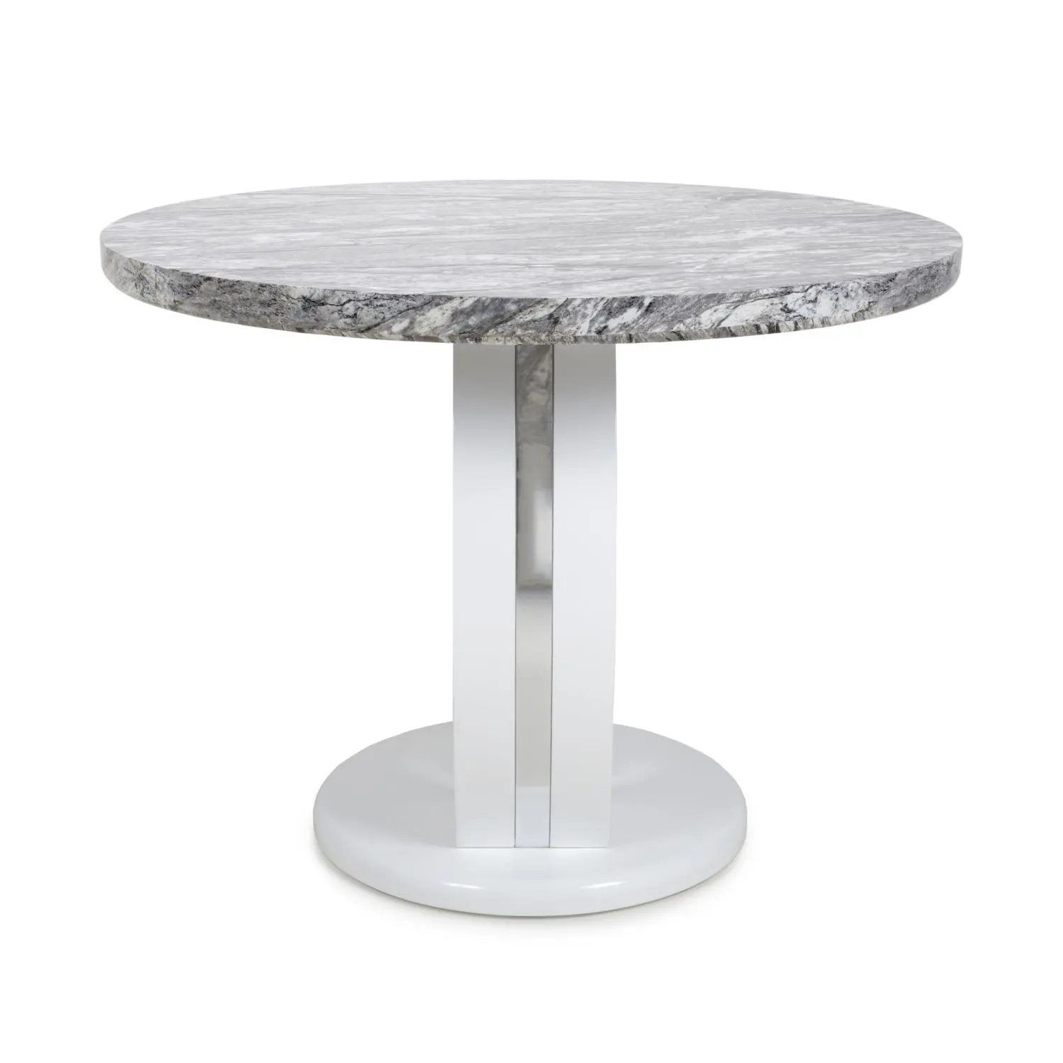 Neptune Round Marble Effect Grey/White Dining Table - Image 3