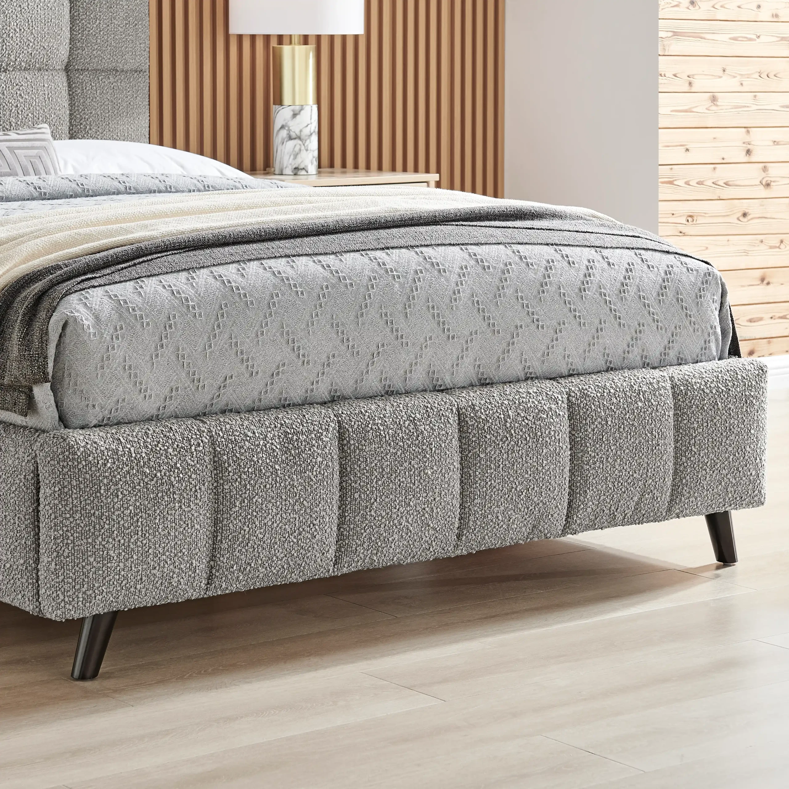 STARLA SQUARE  BOUCLE BEDSTEAD
