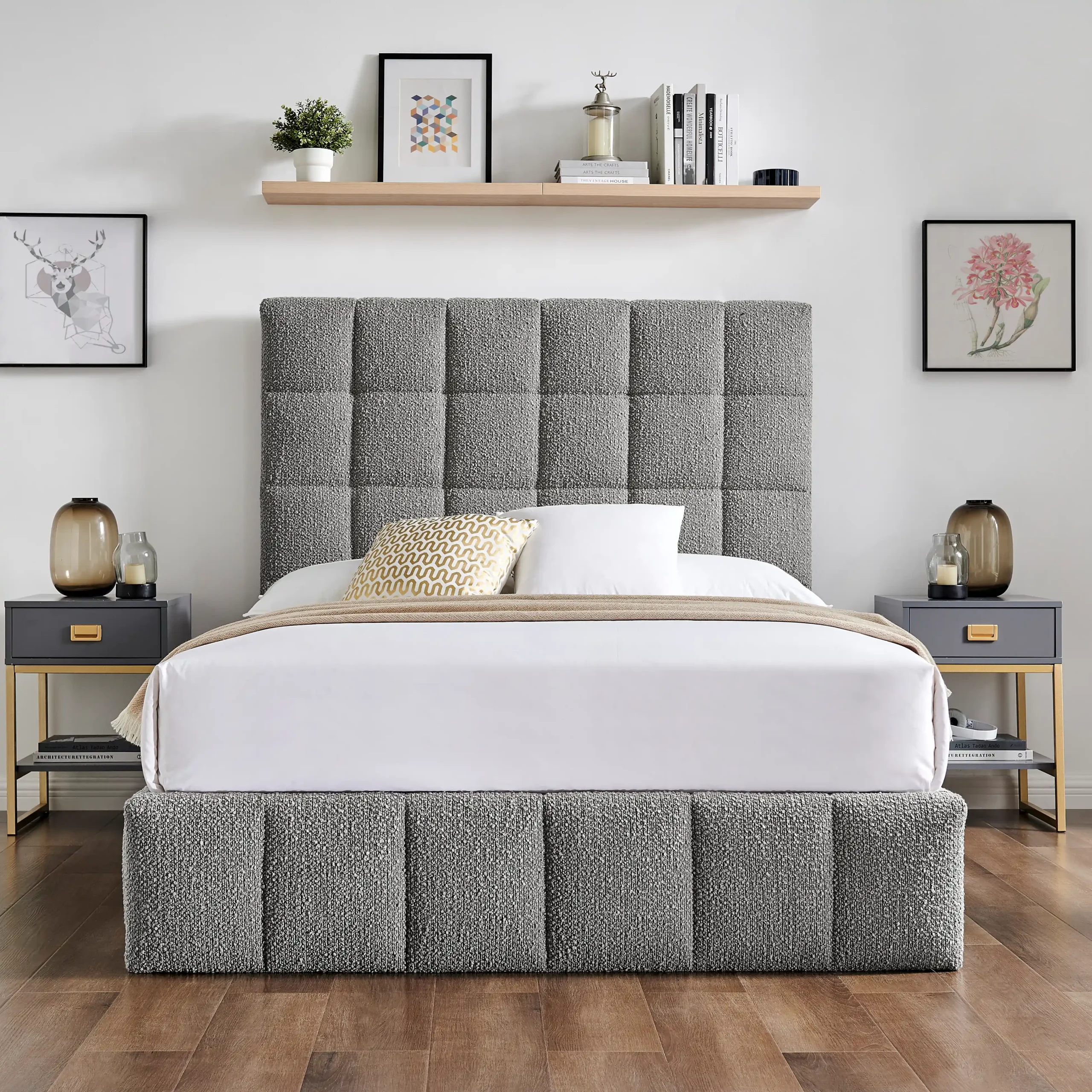 STARLA SQUARE  BOUCLE BEDSTEAD - Image 8